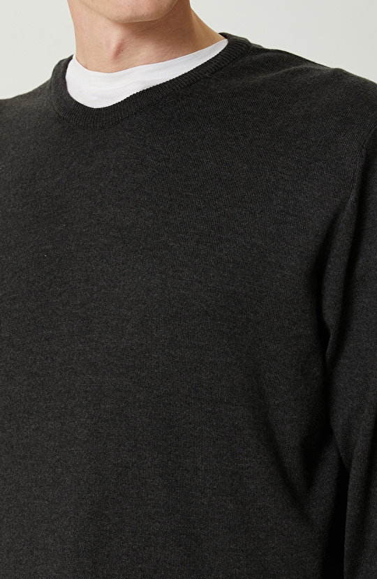 Antrasit Bisiklet Yaka Kazak