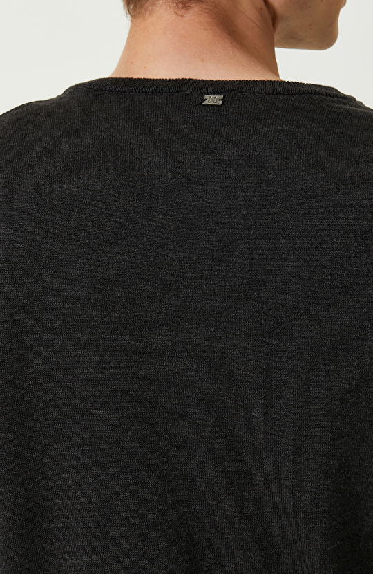 Antrasit Bisiklet Yaka Kazak