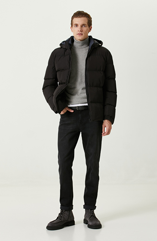 Gri Melanj Balıkçı Yaka Kazak