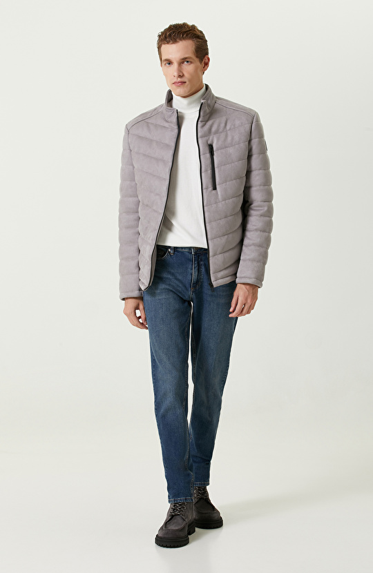 Ekru Balıkçı Yaka Uzun Kollu Kazak