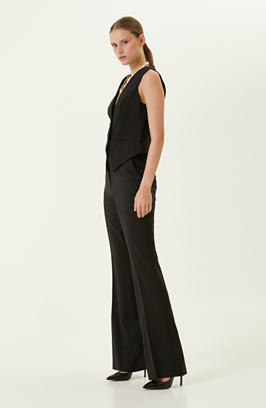 Siyah V Yaka Kolsuz Yelek