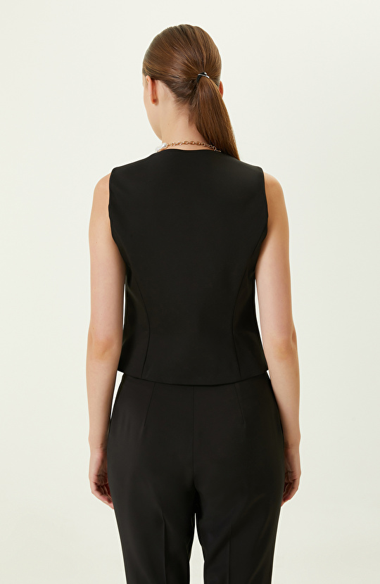 Siyah V Yaka Kolsuz Yelek