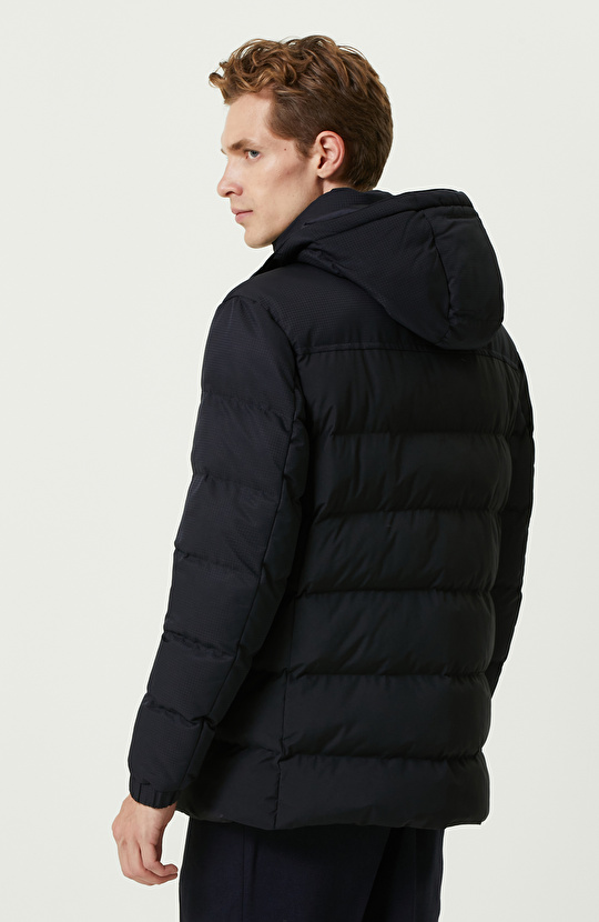 Lacivert Kapitone Mont