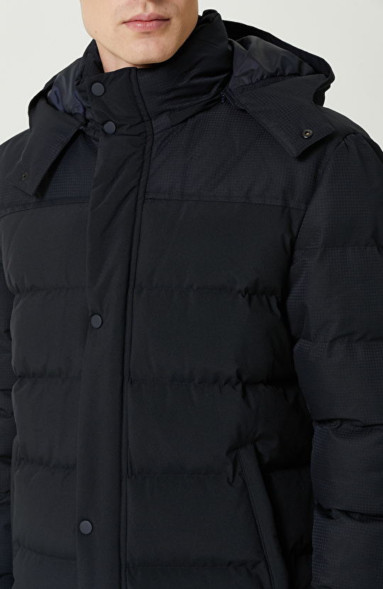 Lacivert Kapitone Mont