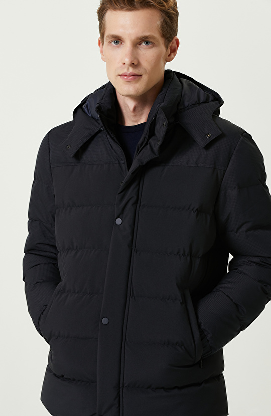 Lacivert Kapitone Mont