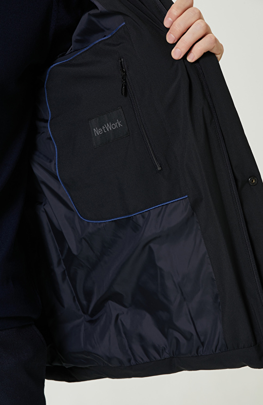 Lacivert Kapitone Mont