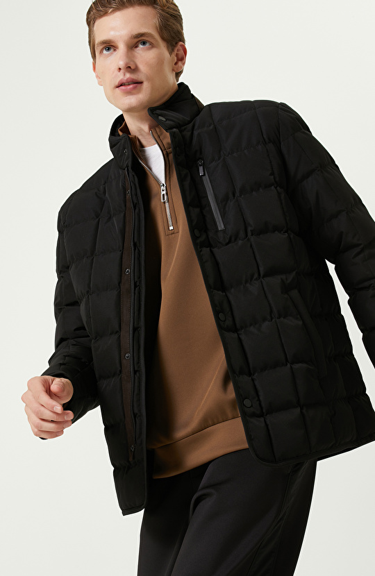 Siyah Kapitoneli  Ceket