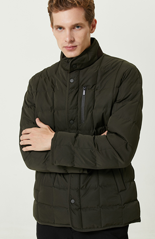 Haki Kapitoneli Ceket