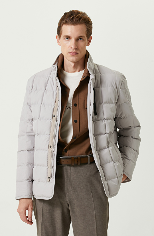 Taş Rengi Kapitoneli  Ceket