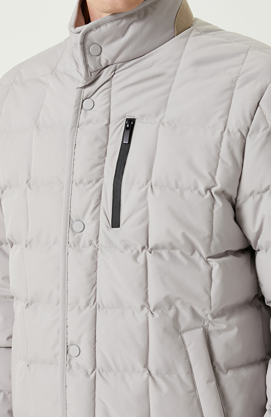 Taş Rengi Kapitoneli  Ceket