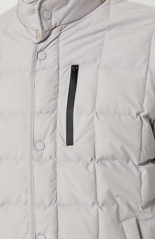 Taş Rengi Kapitoneli  Ceket