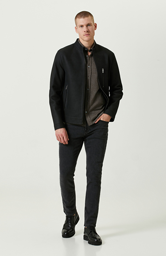 Antrasit Normal Bel Denim Pantolon