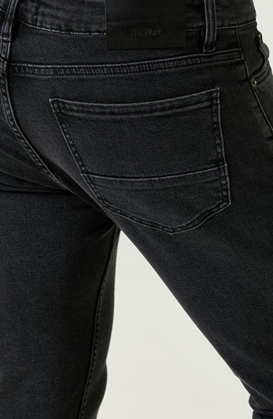 Antrasit Normal Bel Denim Pantolon