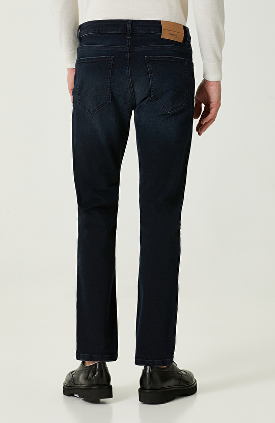 5 Cepli Normal Bel Lacivert Denim Pantolon