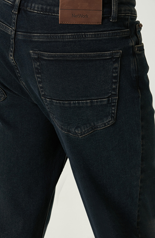 Normal Bel İndigo Denim Pantolon