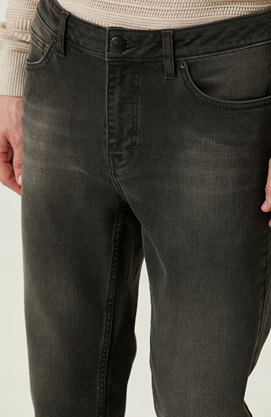 Antrasit Düz Paça Denim Pantolon