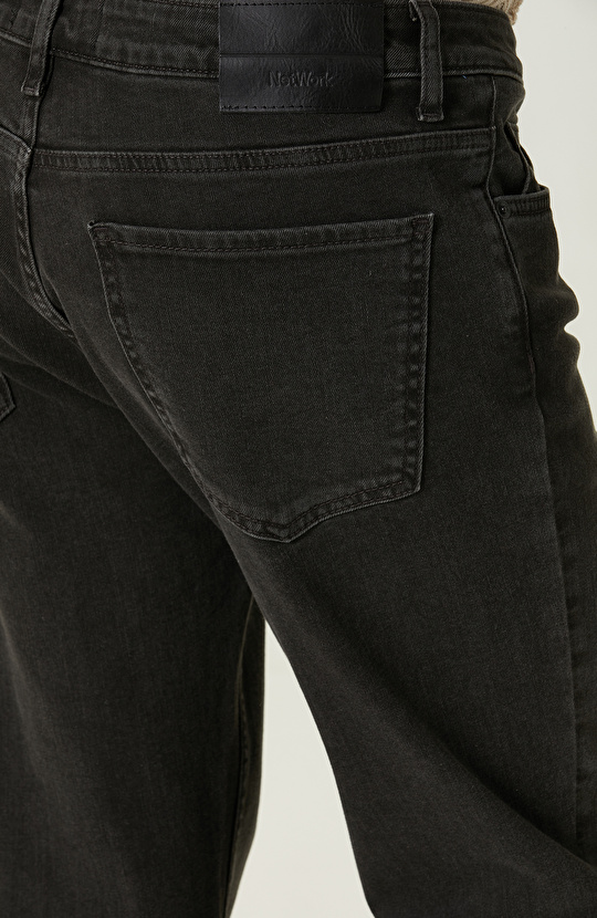 Antrasit Düz Paça Denim Pantolon