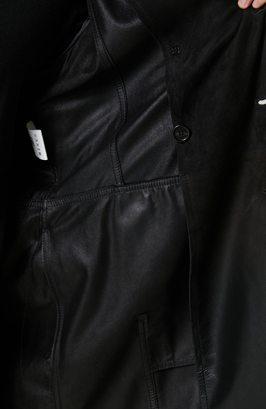 Siyah Limited Degrade Süet Pardesü