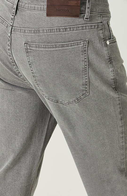 5 Cepli Gri Denim Pantolon