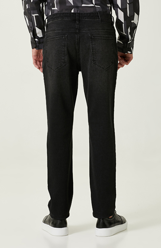 5 Cepli Siyah Denim Pantolon