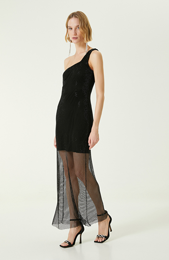 Siyah Midi Abiye Elbise