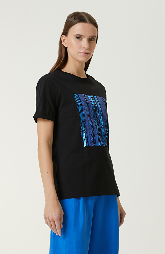 Siyah Baskılı T-shirt