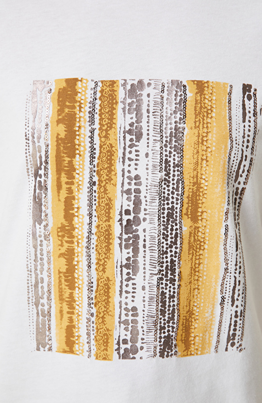 Beyaz Baskılı T-shirt