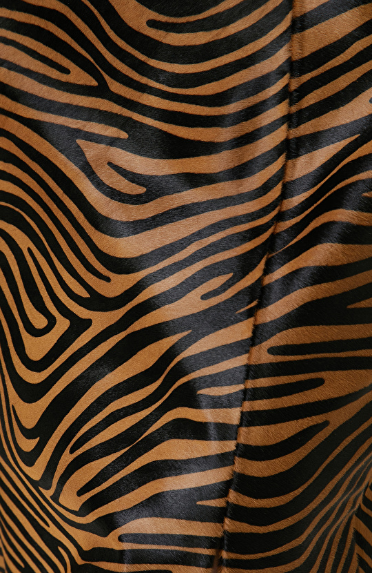 Tütün Rengi Deri Kalem Etek