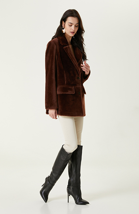 Kahverengi Blazer Deri Kaban