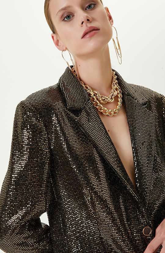 Siyah Gold  Payetli Ceket