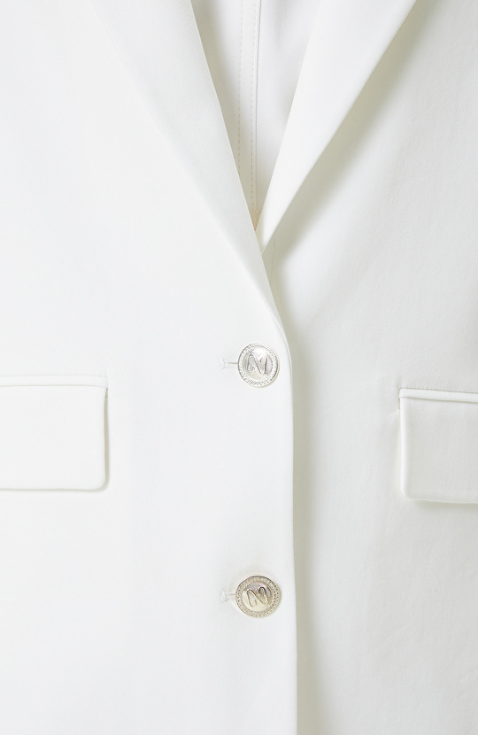 İki Düğmeli Ekru Blazer Ceket