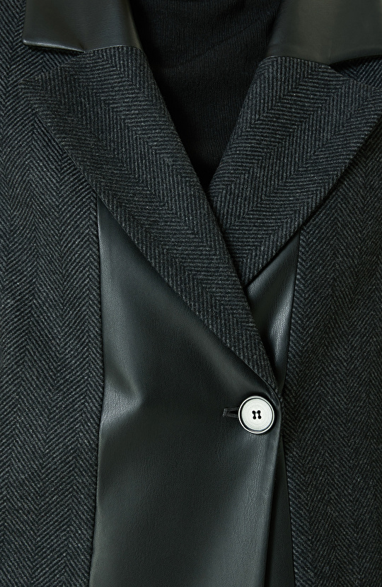 Antrasit Garni Detaylı Manto