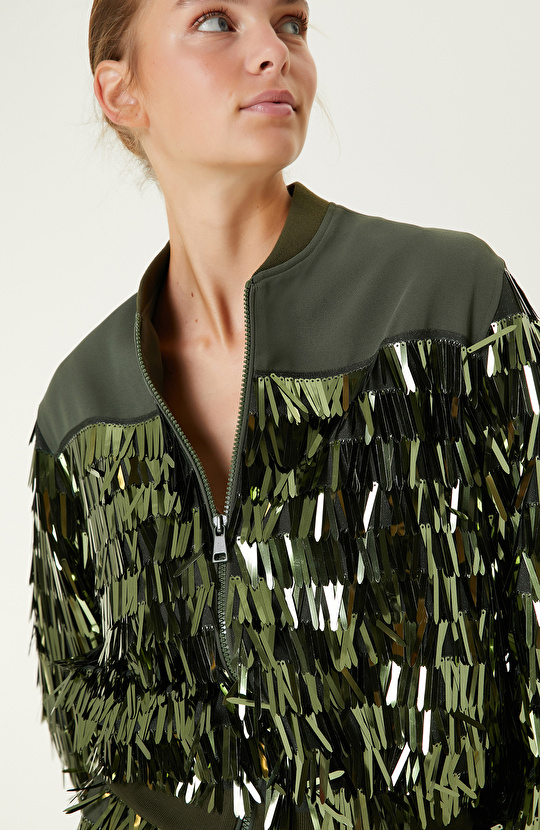 Limited Haki Payetli Mont