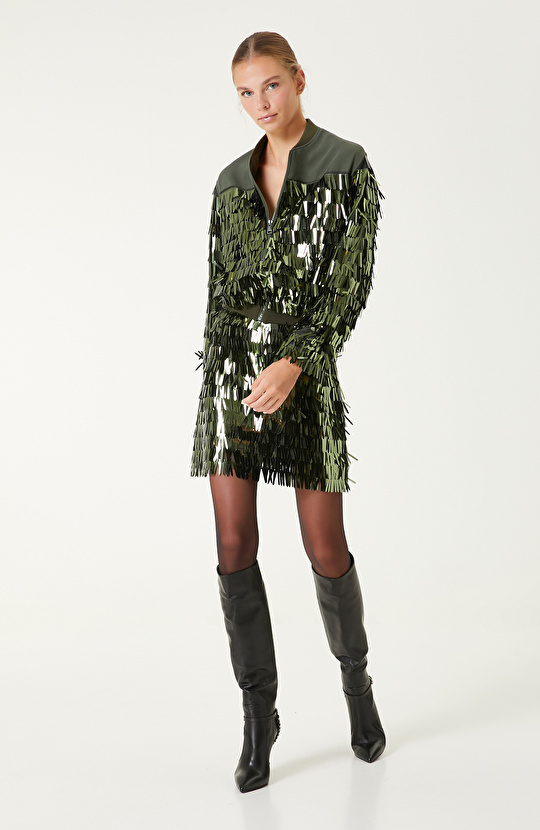 Limited Haki Payetli Mont