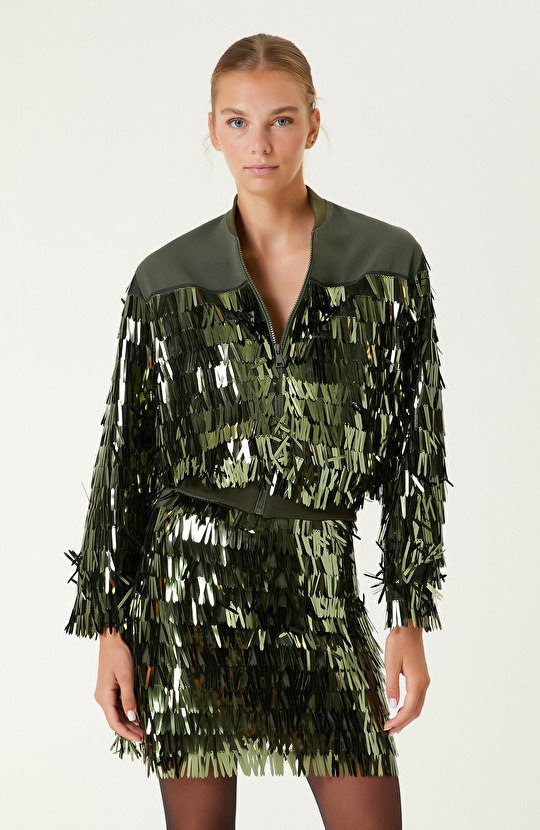 Limited Haki Payetli Mont