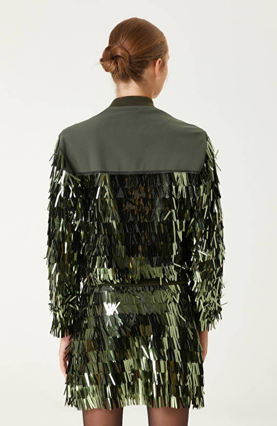 Limited Haki Payetli Mont