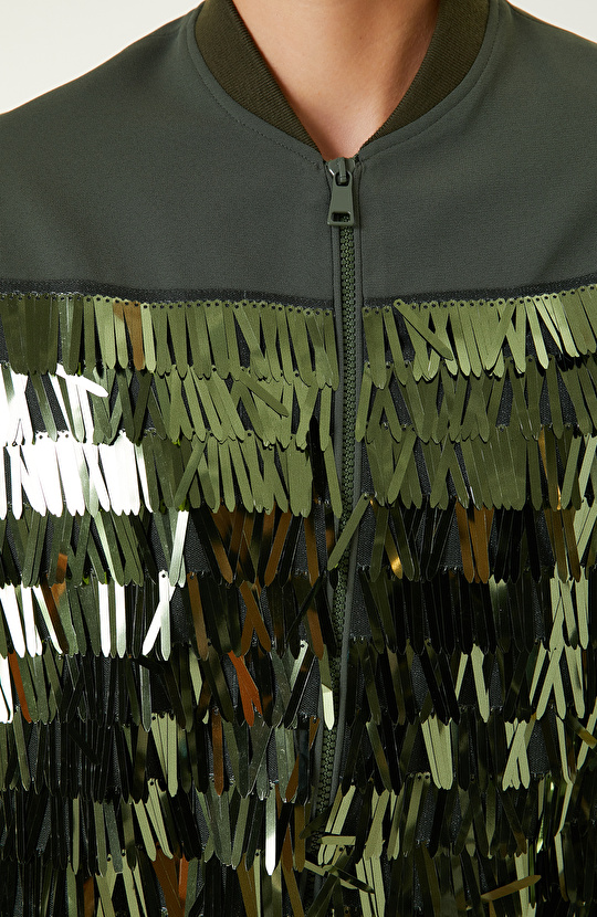 Limited Haki Payetli Mont