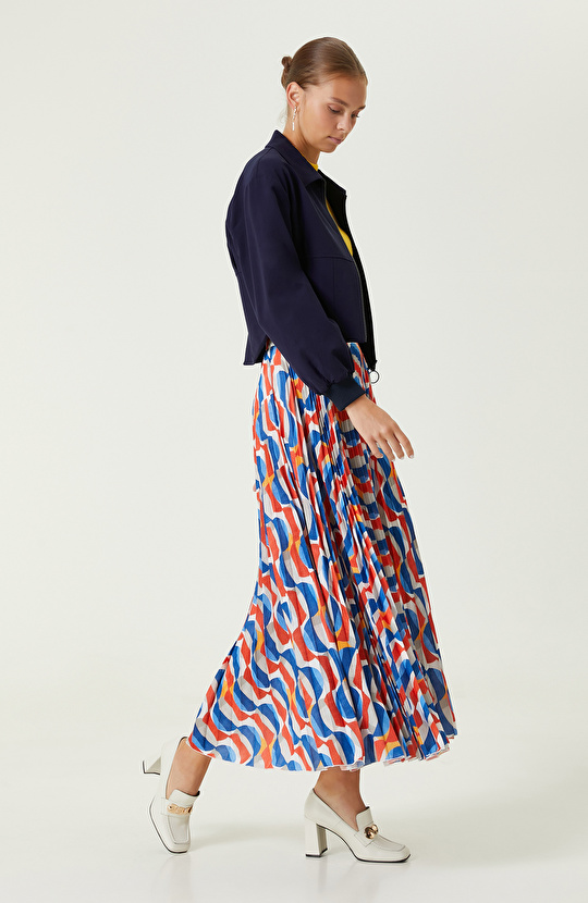 Lacivert Beli Korsaj Detaylı Mont