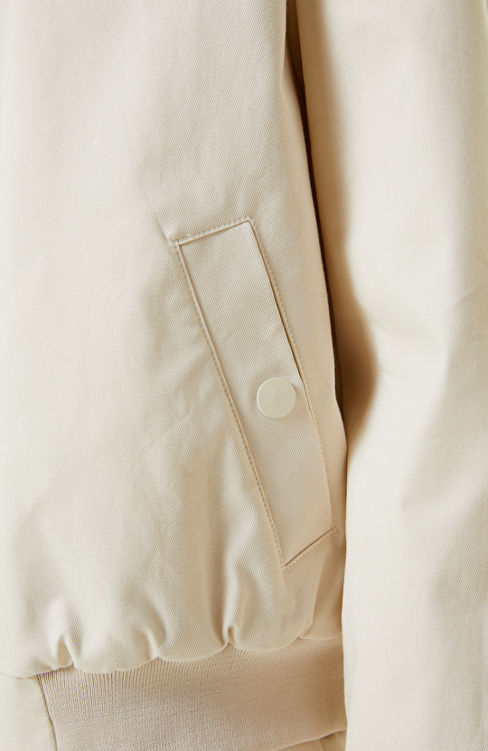 Taş Rengi Ribana Detaylı Mont