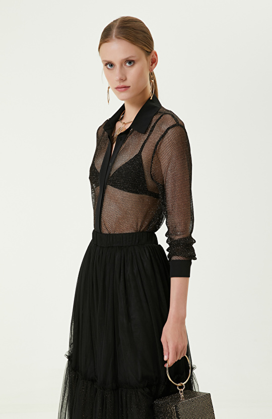 Uzun Kollu Siyah Gömlek