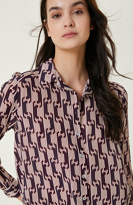 Limited Ekru Uzun Kollu İpek Gömlek