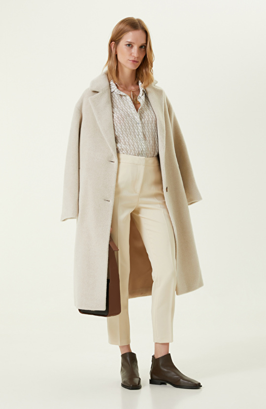 Limited Ekru Bej İpek Gömlek