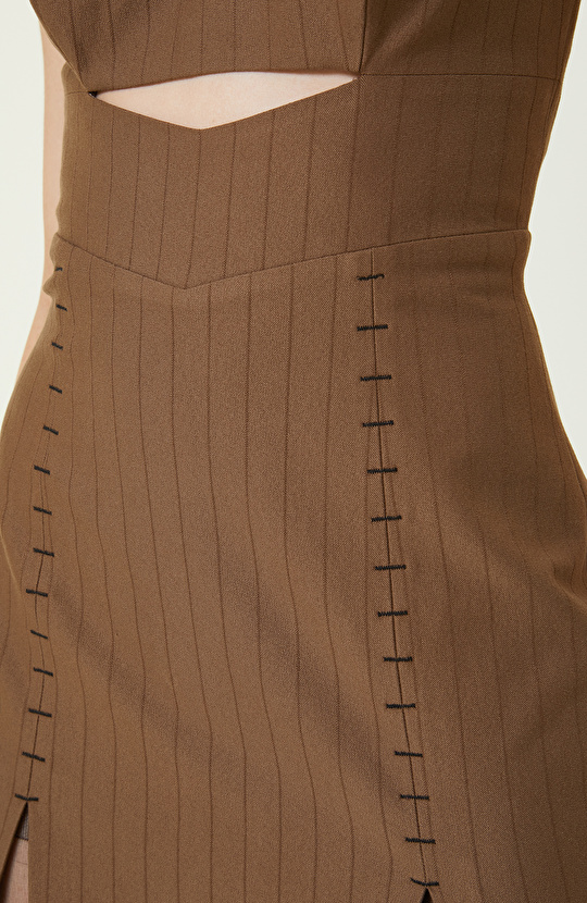 Olive Askılı Elbise