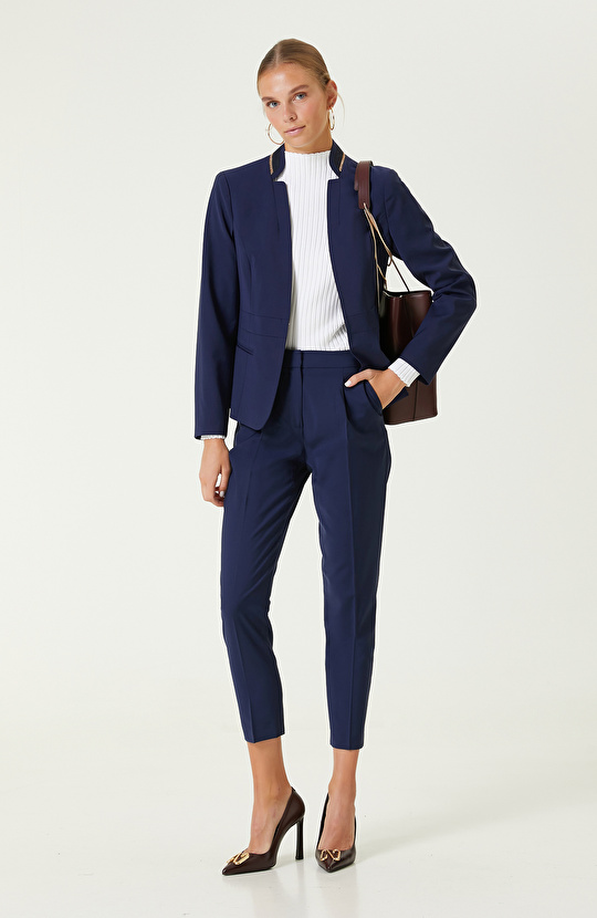 Lacivert Düz Kesim Pantolon