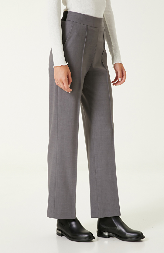 Gri Melanj Bol Paça Pantolon