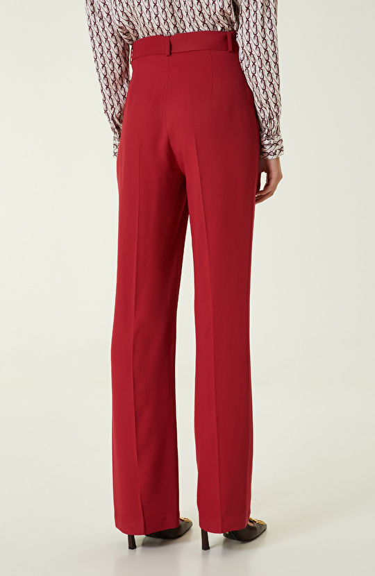 Kırmızı Flare Paça Pantolon