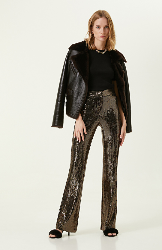 Siyah Bol Paça Pantolon