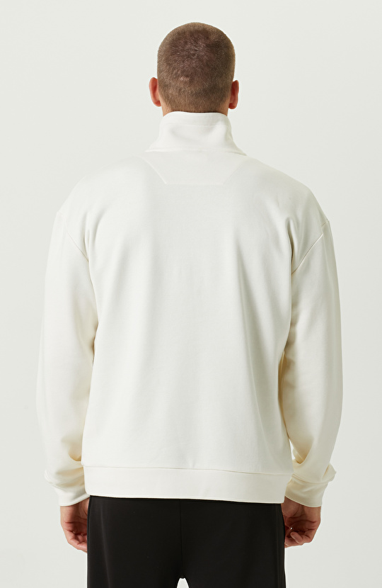 N-Tech Ekru Dik Yaka Sweatshirt