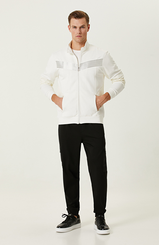 N-Tech Ekru Fermuarlı Sweatshirt