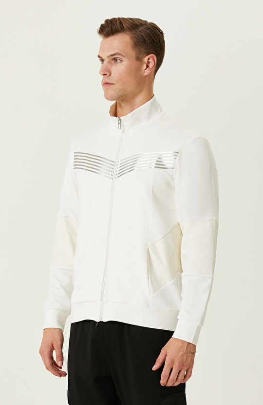N-Tech Ekru Fermuarlı Sweatshirt